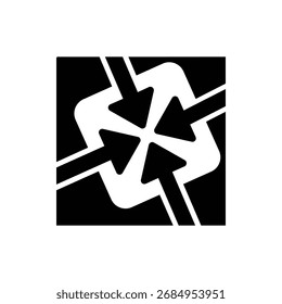 the logo consists of monogram the arrows inwards. Abstract, outline and elegant.