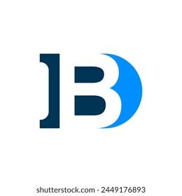 el logotipo consiste en la letra monograma B y letra D motivo abstracto. Relleno y elegante.