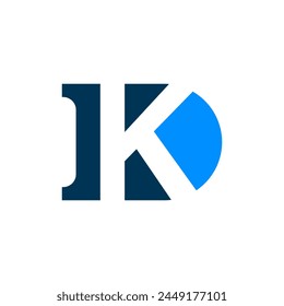 el logotipo consiste en el monograma de la letra K y la letra D motivo abstracto. Relleno y elegante.