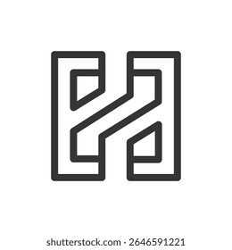the logo consists of monogram the letter Z and H. Abstract, outline and elegant.
