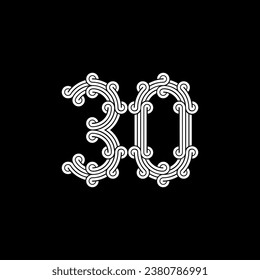 the logo consists of the number 0 and 3. Outline and elegant.