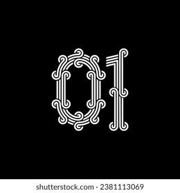 the logo consists of the number 1 and 0 combined. Outline and elegant.