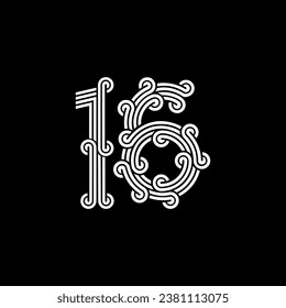 das Logo besteht aus den Nummern 1 und 6 zusammen. Umfassend und elegant.