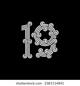 the logo consists of the number 1 and 9 combined. Outline and elegant.