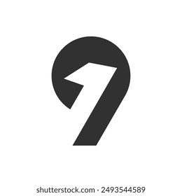 the logo consists of the number 1 and 9. Abstract, outline and elegant.