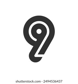 the logo consists of the number 2 and 9. Abstract, outline and elegant.