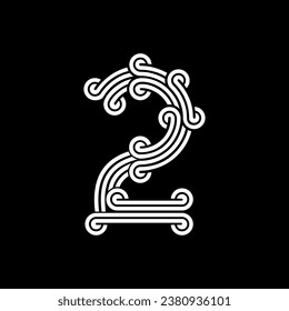 el logotipo consta del número 2 combinado. Contorno y elegante.