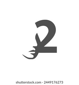 el logo consiste en el número 2 y la cara. Motivo Abstractas, Relleno y elegante.
