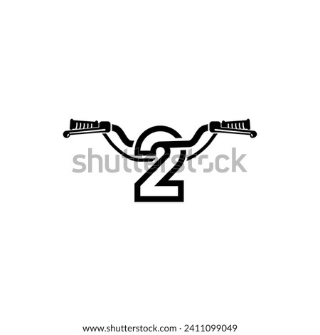 the logo consists of the number 2 and handlebar combined. Abstract, Outline and elegant.
