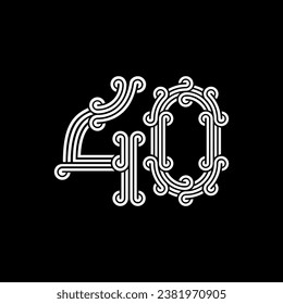 el logotipo consta de los números 4 y 0 combinados. Contorno y elegante.