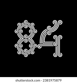 the logo consists of the number 4 and 8 combined. Outline and elegant.