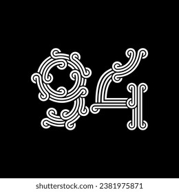 the logo consists of the number 4 and 9 combined. Outline and elegant.