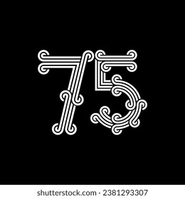 the logo consists of the number 5 and 7 combined. Outline and elegant.