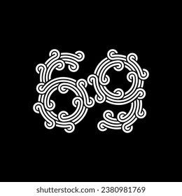 the logo consists of the number 6 and 9. Outline and elegant.