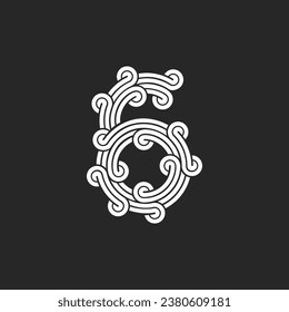 the logo consists of the number 6 combined. Outline and elegant.