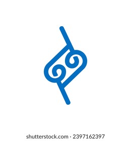 the logo consists of the number 69 rotated. Outline and elegant.