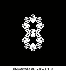 the logo consists of the number 8. Outline and elegant.