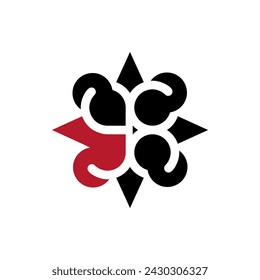 el logo consiste en el motivo abstracto número 98. Contorno y elegante.
