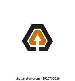 das Logo besteht aus einem Fünfeck und einem Pfeil