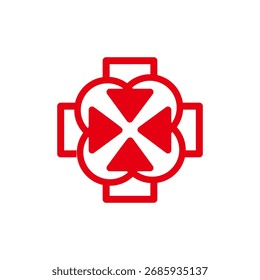 El logotipo consiste en las flechas más hacia adentro. Abstractas, contorno y elegante.