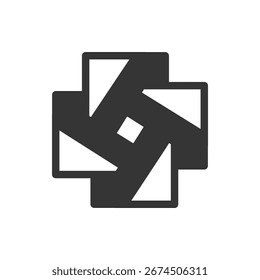 the logo consists of the plus cross. Abstract, outline and elegant.