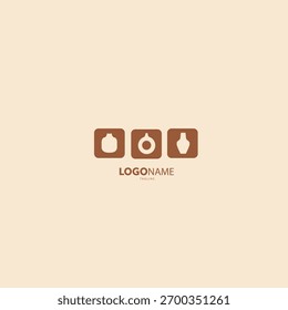 O logótipo consiste em três quadrados dispostos em fileira, cada um contendo cerâmica com formas únicas e diferentes. Cada peça de cerâmica simboliza artesanato, criatividade e singularidade do design.