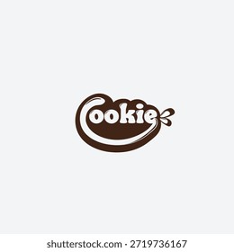El logotipo consiste en la palabra “Cookie” en un diseño tipográfico único. La parte inferior de la letra “C” está curvada para cubrir toda la letra. Cada letra tiene un contorno en el interior que le da un efecto dimensional.