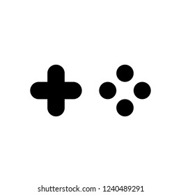 Logo of console or mobile game, controller or joystick, simple icon. Black icon on white background