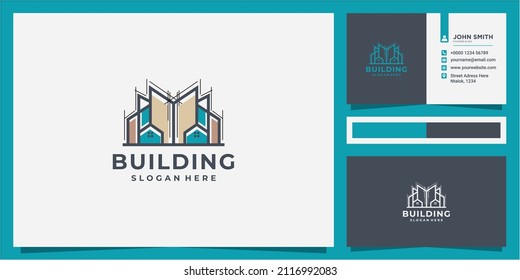 logotipo para Construcción, Arquitectura o Industria Inmobiliaria. concepto de diseño de logotipo de construcción
