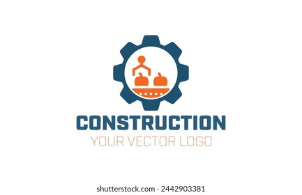 a logo for construction or construction with a blue logo for construction