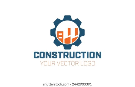 a logo for construction or construction with a blue logo for construction