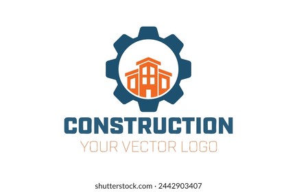 a logo for construction or construction with a blue logo for construction