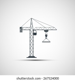 logo construction crane. Vector image.