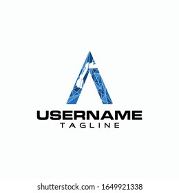 Construcción de logotipos en un estilo de polos bajo. Logotipo con espacio negativo de vehículos pesados o excavadoras.
