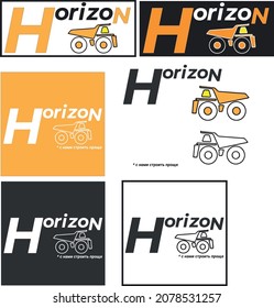 logo construction slogan vector card