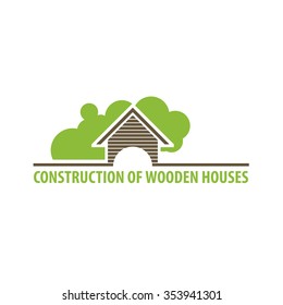 Logo. Construction of wooden houses
