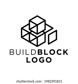 logo for constructions building, abstract block concept.