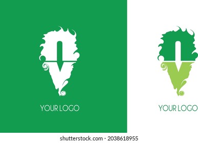 Logo containing the letter n and the letter v in two colors