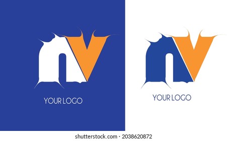 Logo containing the letter n and the letter v in two colors