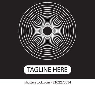 Logo contains a set of circles of different sizes in the shape of a swirl, black and white, vector image .