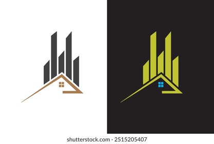 Logotipo de ingeniería de contratación y construcción inmobiliaria de torres y grúas