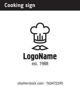 Logo cook in a cap, for a fast food cafe or culinary courses