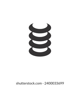 Logo of copper thread or coil in black color with blank background