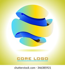 logo core abstract 3D emblem vector illustration