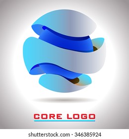 logo core abstract 3D emblem vector illustration