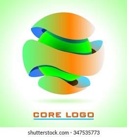 logo core abstract 3D emblem vector illustration