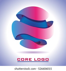 logo core element abstract 3D emblem vector outline illustration