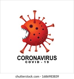 logo corona virus monster characters, covid-19 monsters. outbreak virus logo. Corona virus symbol logo.