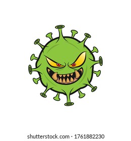 logo corona virus monster characters, covid-19 monsters. outbreak virus logo. Corona virus symbol logo.