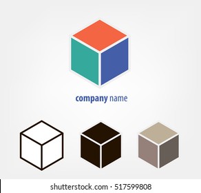 Logo corporate cube series in different colors